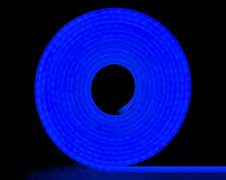 Лента LED неоновая силиконовая синяя 6*12mm 5m