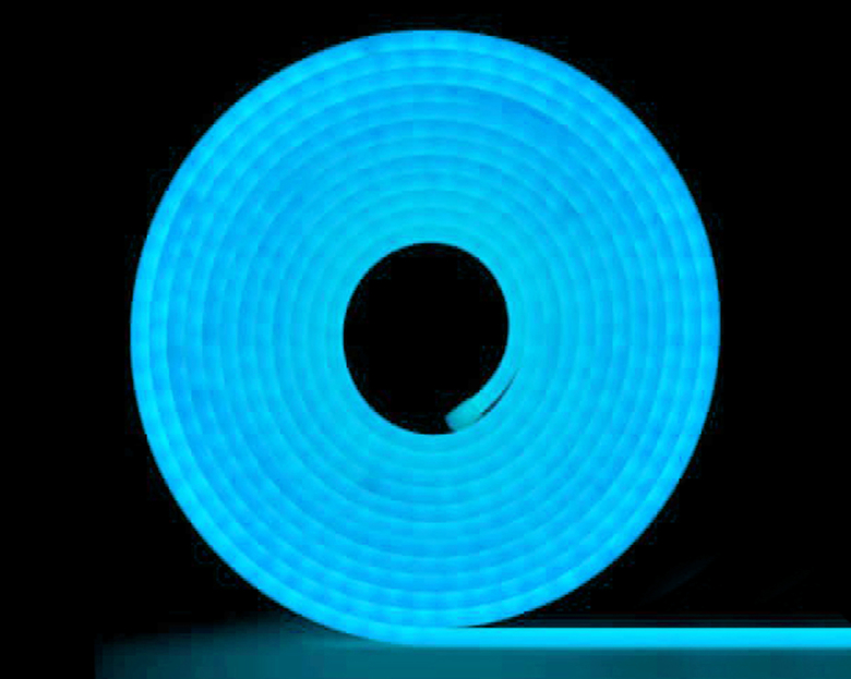 Лента LED неоновая силиконовая голубая 6*12mm 5m