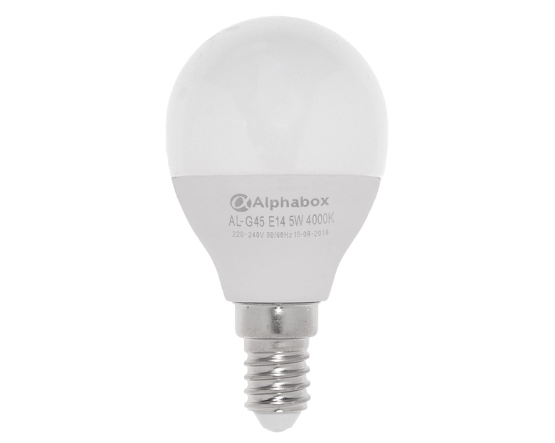 Лампа светодиодная Alphabox AL-G45 E14 5W 4000K