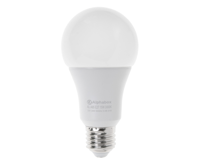 Лампа светодиодная Alphabox AL-A65 E27 15W 3000K