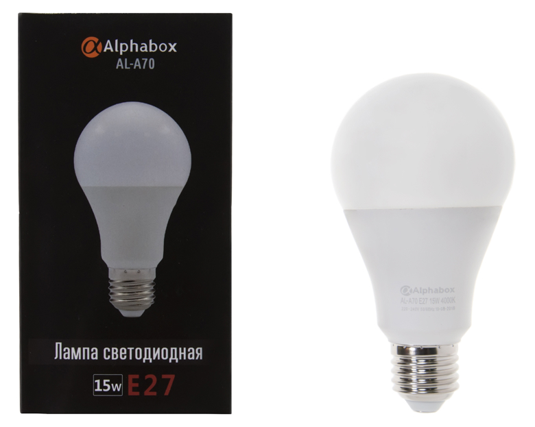 Лампа светодиодная Alphabox AL-A70 E27 15W 4000K