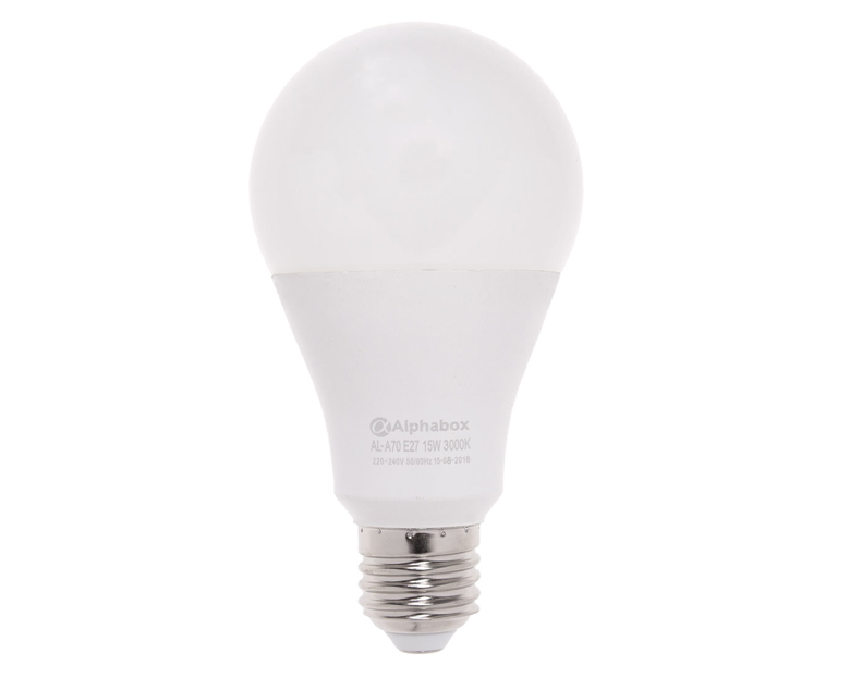 Лампа светодиодная Alphabox AL-A70 E27 15W 3000K