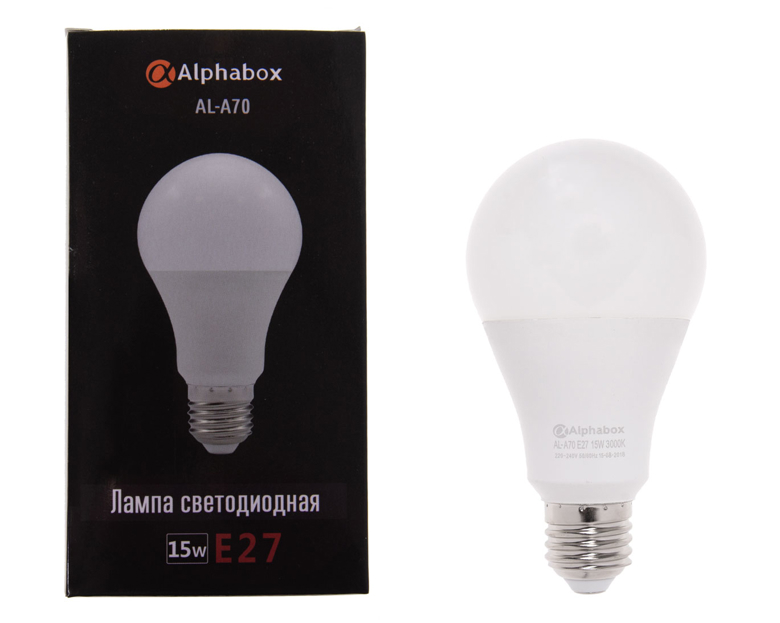 Лампа светодиодная Alphabox AL-A70 E27 15W 3000K
