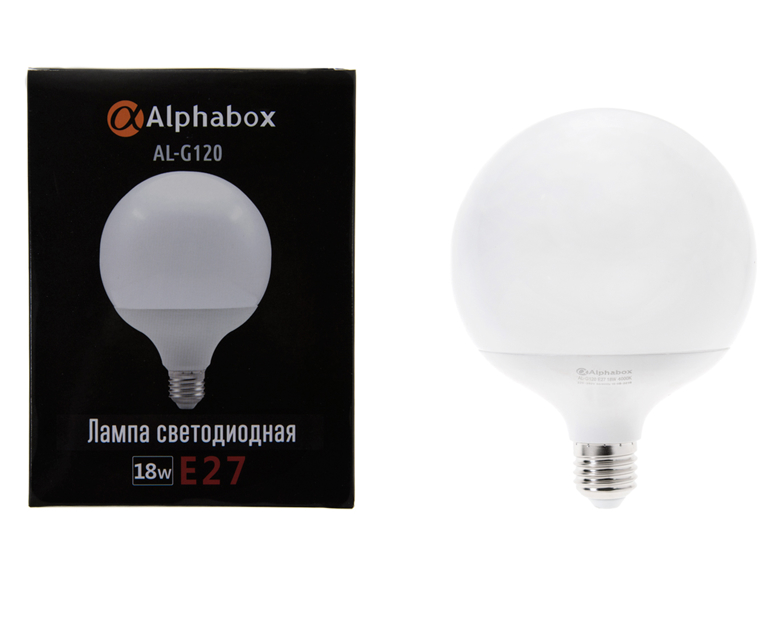 Лампа светодиодная Alphabox AL-G120 E27 18W 4000K