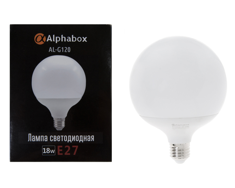 Лампа светодиодная Alphabox AL-G120 E27 18W 3000K