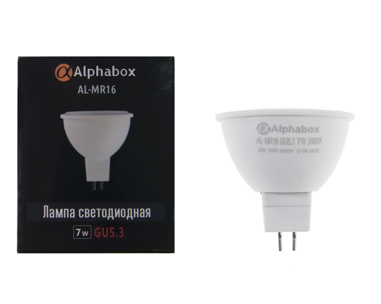 Лампа светодиодная Alphabox AL-MR16 7W 3000K