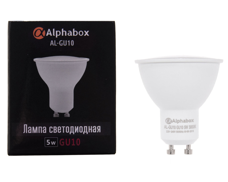 Лампа светодиодная Alphabox AL-GU10 5W 3000K