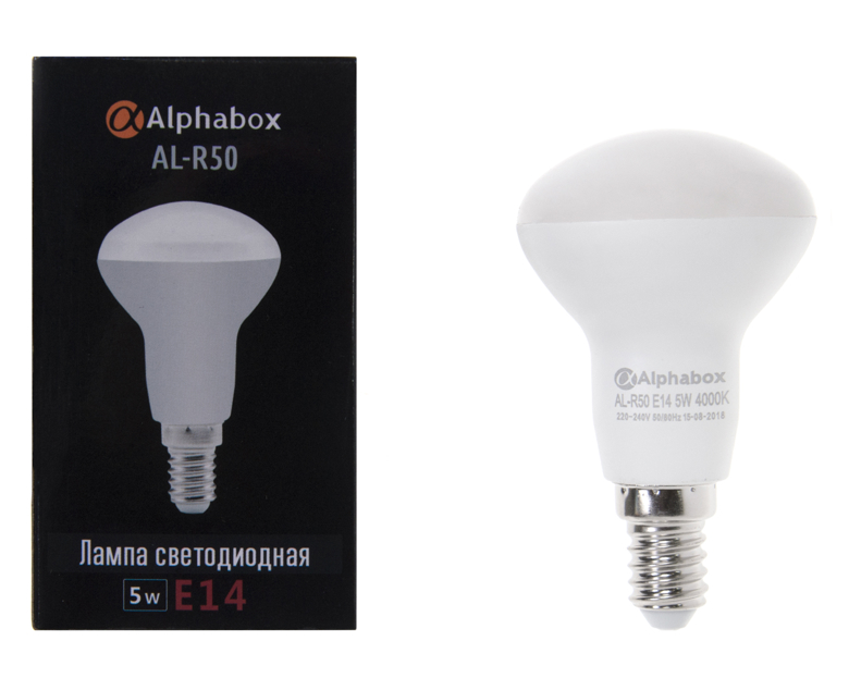 Лампа светодиодная Alphabox AL-R50 E14 5W 4000K