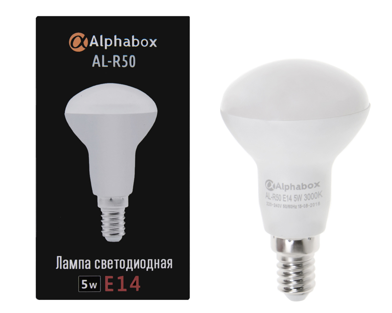 Лампа светодиодная Alphabox AL-R50 E14 5W 3000K