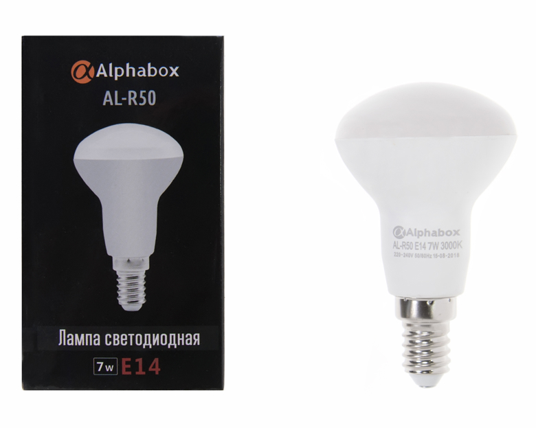 Лампа светодиодная Alphabox AL-R50 E14 7W 3000K