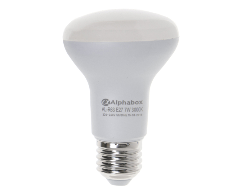 Лампа светодиодная Alphabox AL-R63 E27 7W 3000K