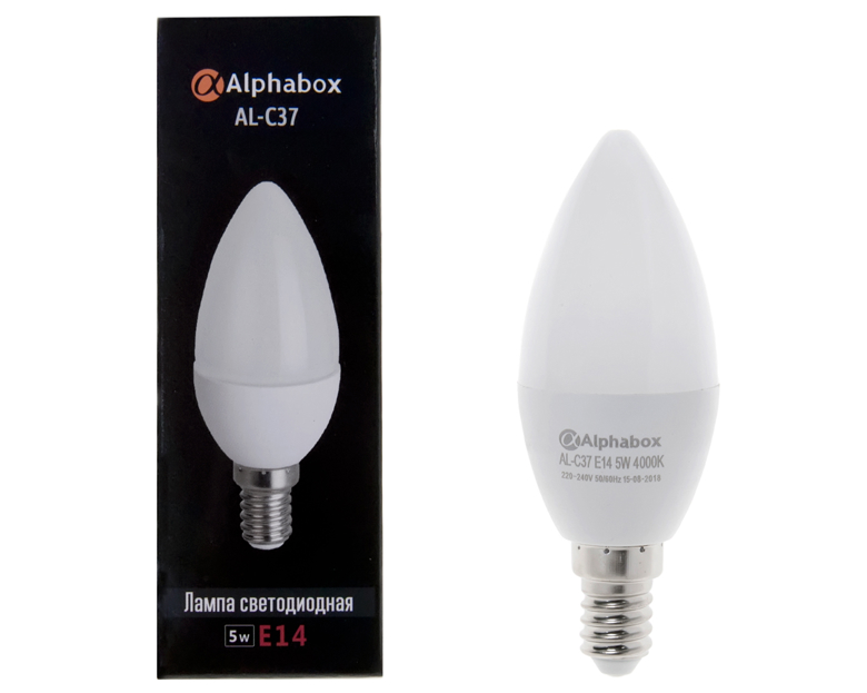 Лампа светодиодная Alphabox AL-C37 E14 5W 4000K