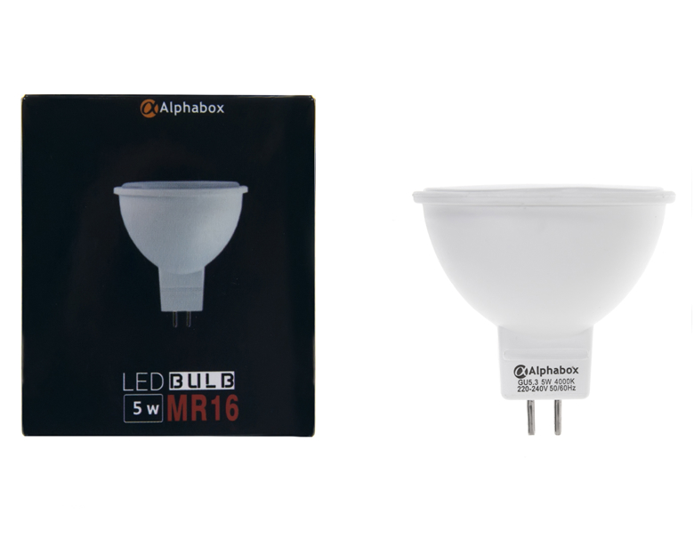 Лампа светодиодная Alphabox AL-MR16 5W 4000K