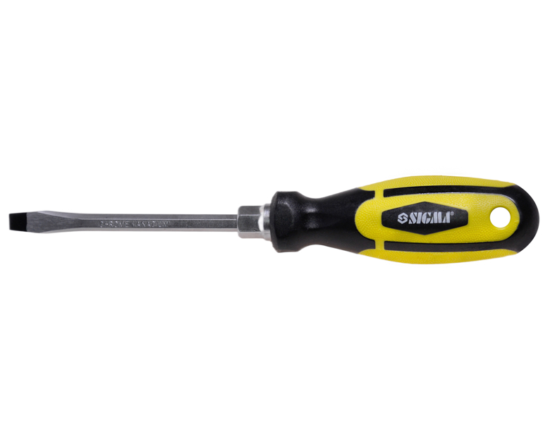 Отвертка усиленная шлицевая SL6*100мм. под ключ CrV Sigma