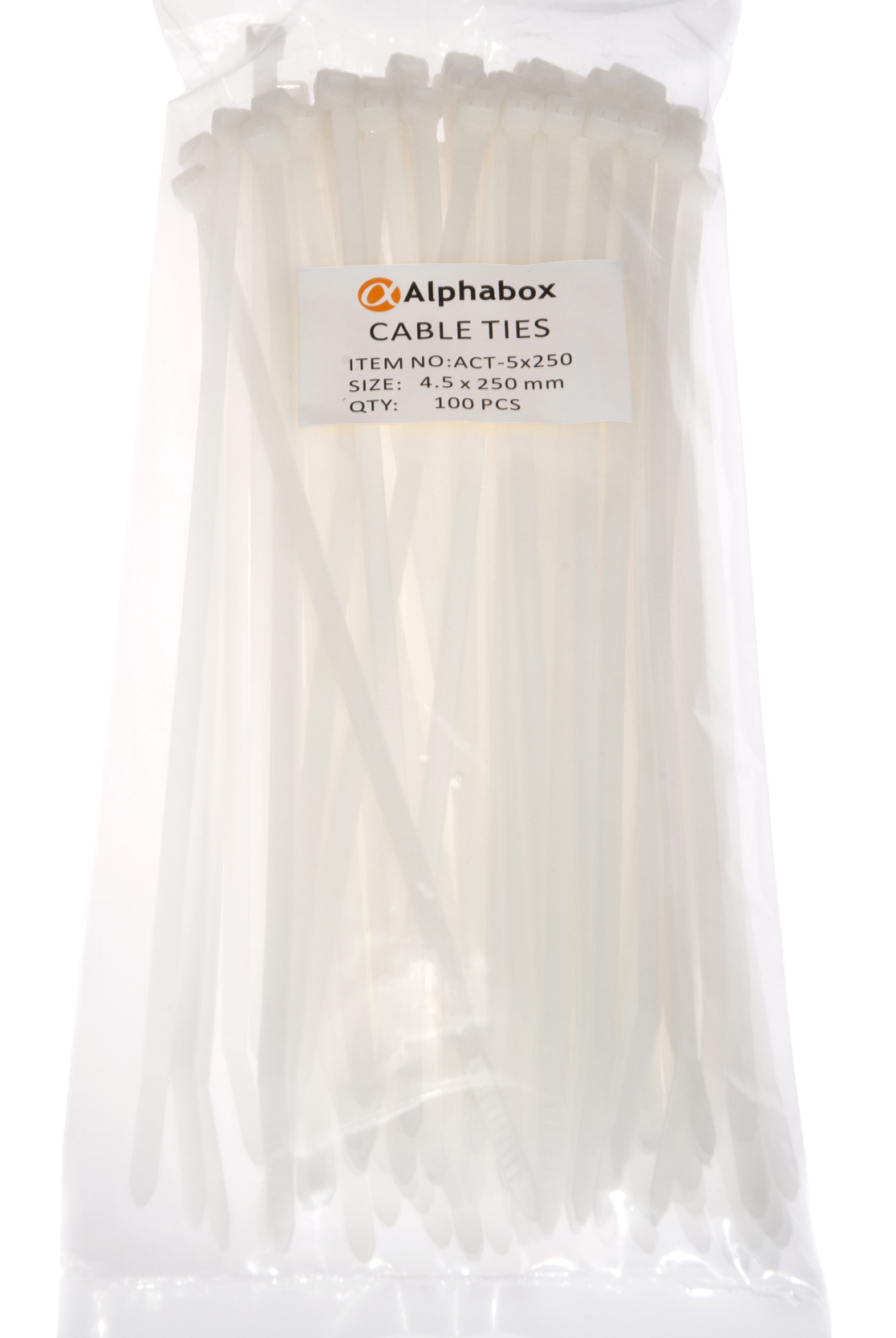 Стяжки 5х250мм бел