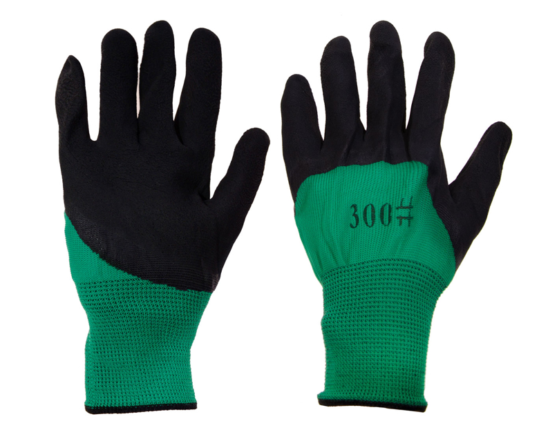 Перчатки нейлоновые с вспененным латексным покрытием (глубокий облив)