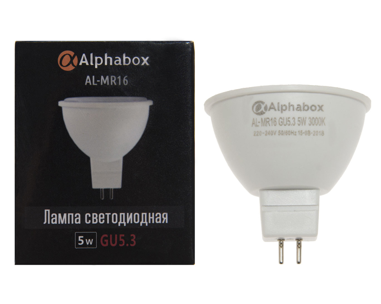 Лампа светодиодная Alphabox AL-MR16 5W 3000K