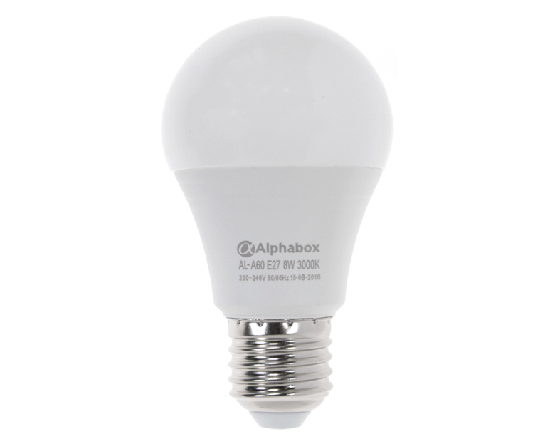 Лампа светодиодная Alphabox AL-A60 E27 8W 3000K