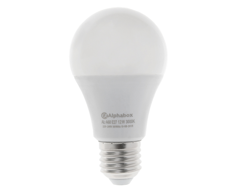 Лампа светодиодная Alphabox AL-A60 E27 12W 3000K
