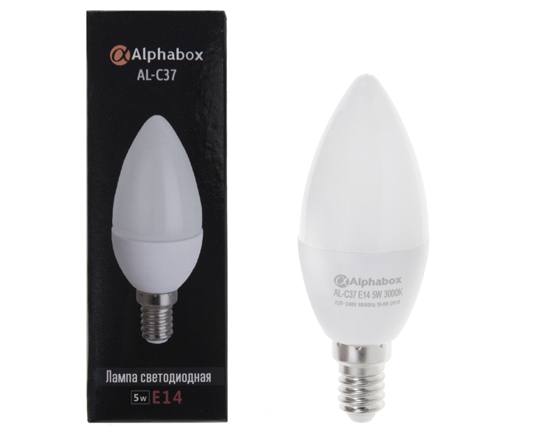 Лампа светодиодная Alphabox AL-C37 E14 5W 3000K
