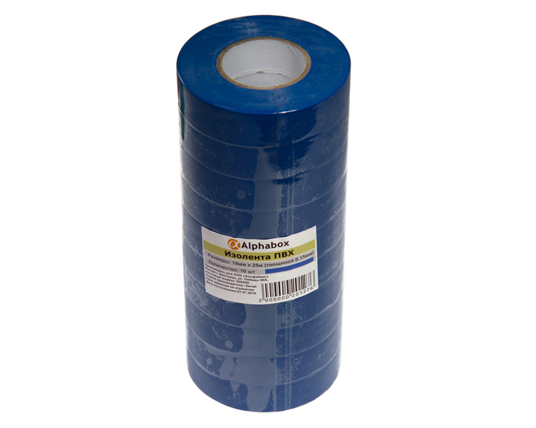 Изолента Alphabox 0.13mmx19mmx25m синяя