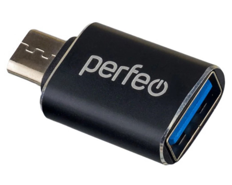 Переходник Perfeo USB 3.0/Type C (M) OTG черный