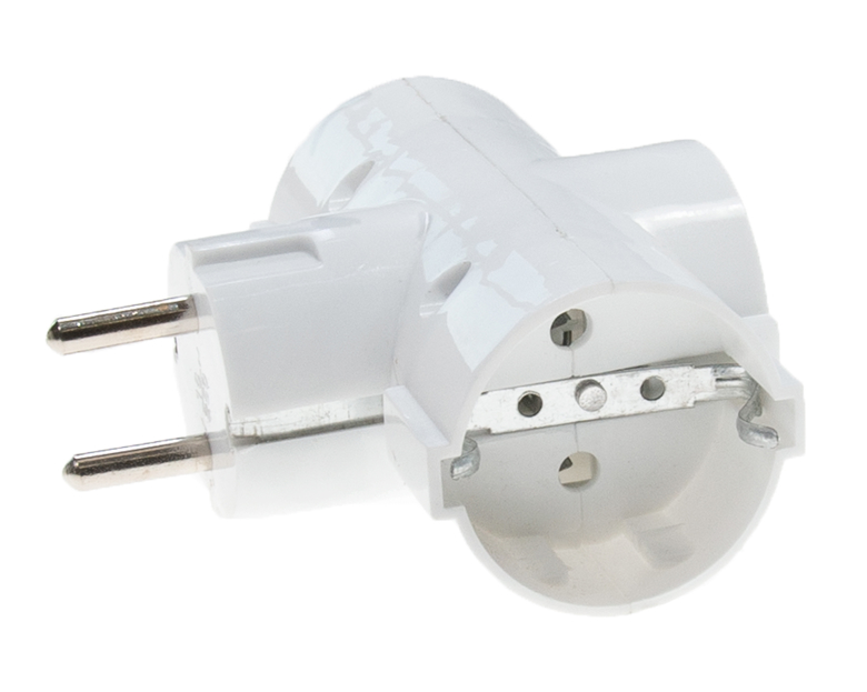 Тройник 1 Вилка 220В и 3 Розетки 4.8mm