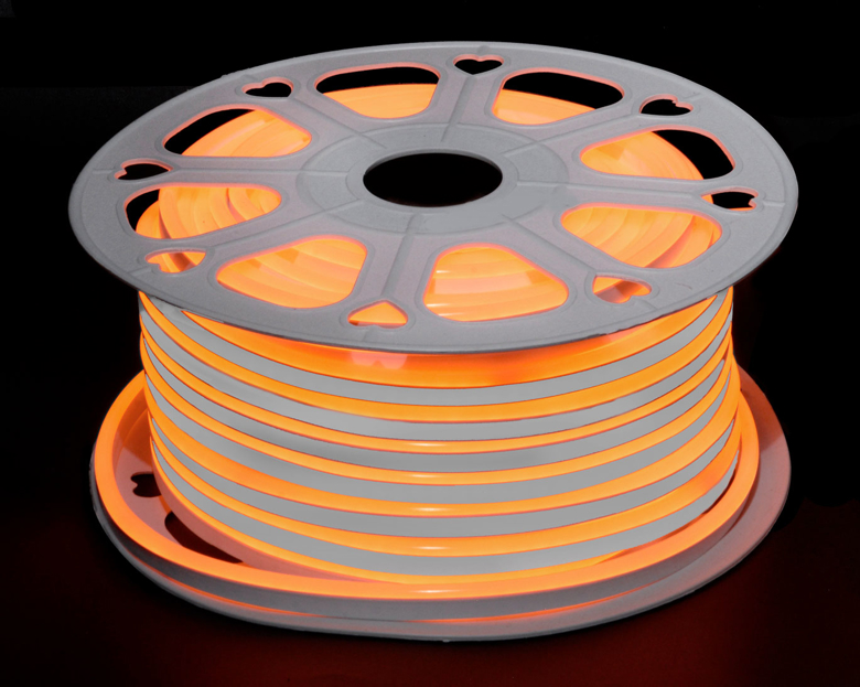 Лента LED неоновая оранжевая 8*16mm/220v (Y)
