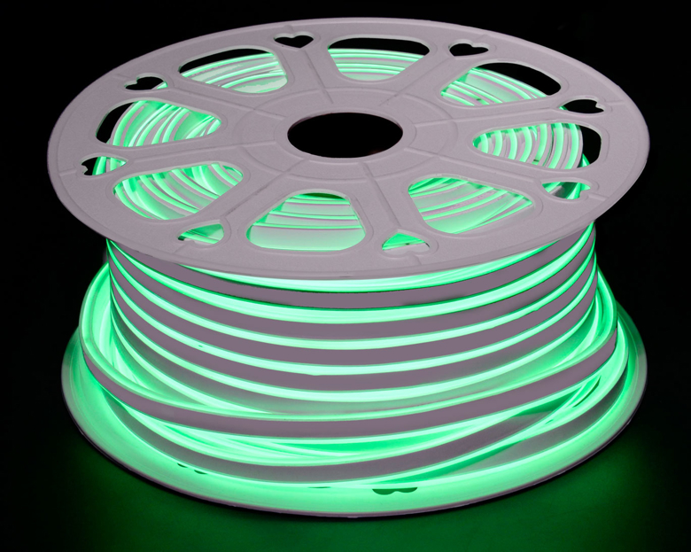 Лента LED неоновая зеленая 8*16mm/220v (G)