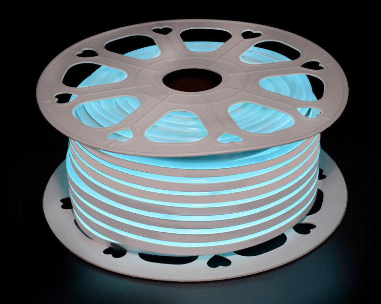 Лента LED неоновая голубая 8*16mm/220v (IB)