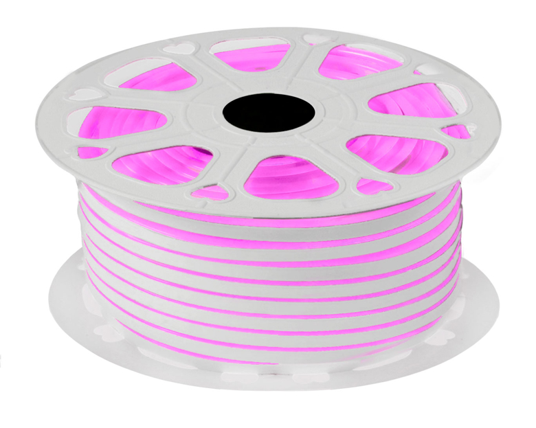 Лента LED неоновая розовая 8*16mm/220v (P)