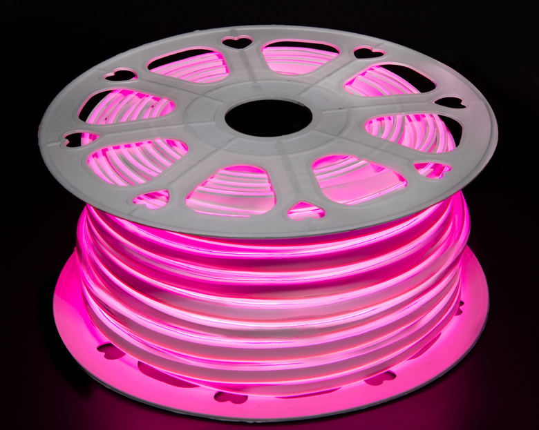 Лента LED неоновая розовая 8*16mm/220v (P)