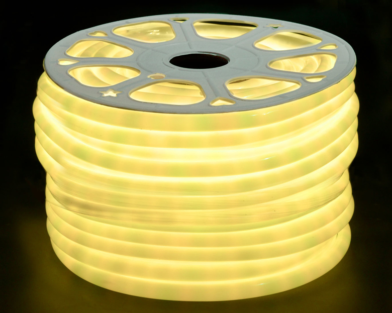 Лента LED неоновая желтая D16mm/220v (WW)