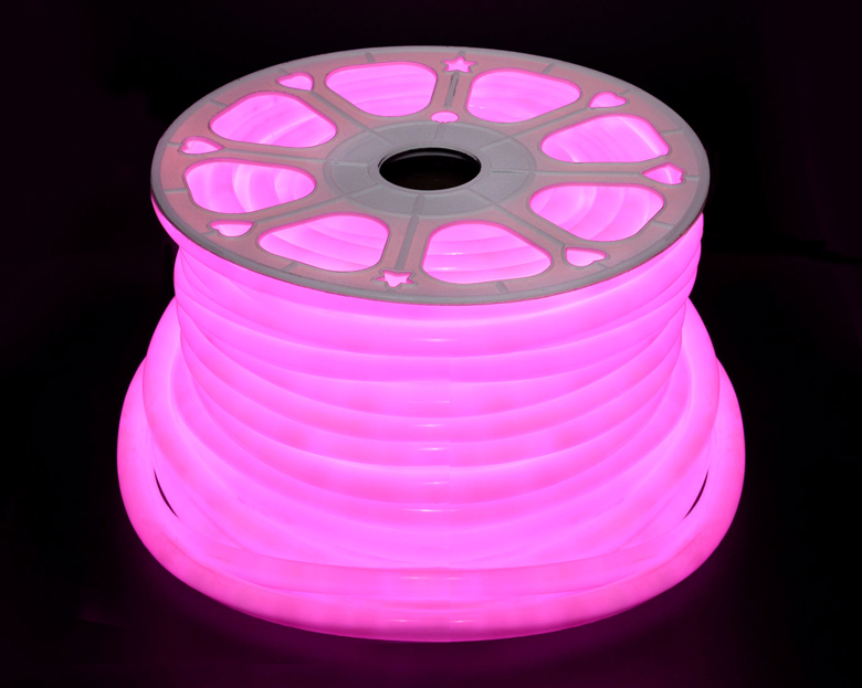 Лента LED неоновая розовая D16mm/220v (P)