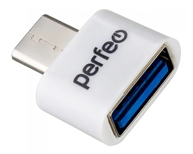 Переходник Perfeo USB/Type C (M) OTG белый