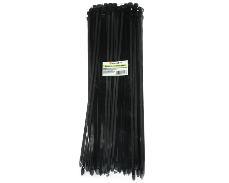 Стяжки Alphabox 6.5×450 (100шт) черные