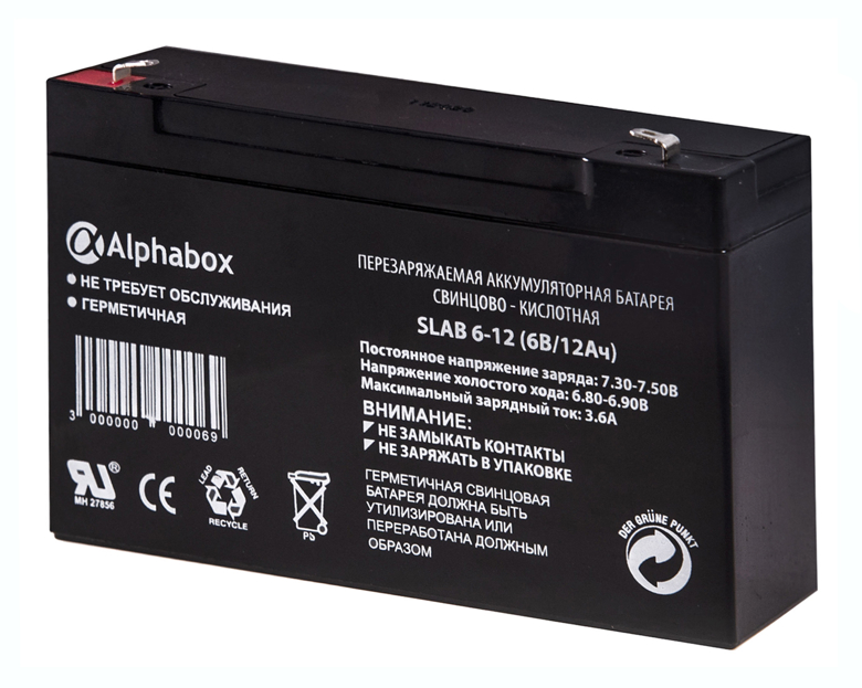 Аккумулятор Alphabox SLAB 6V/12Ah