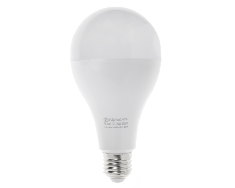 Лампа светодиодная Alphabox AL-A80 E27 20W 3000K
