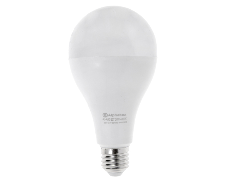 Лампа светодиодная Alphabox AL-A80 E27 20W 4000K