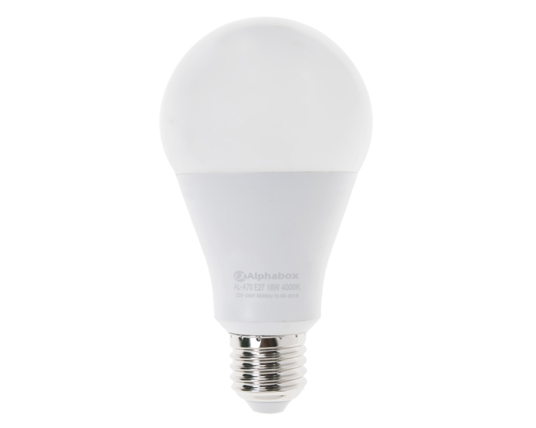 Лампа светодиодная Alphabox AL-A70 E27 18W 4000K