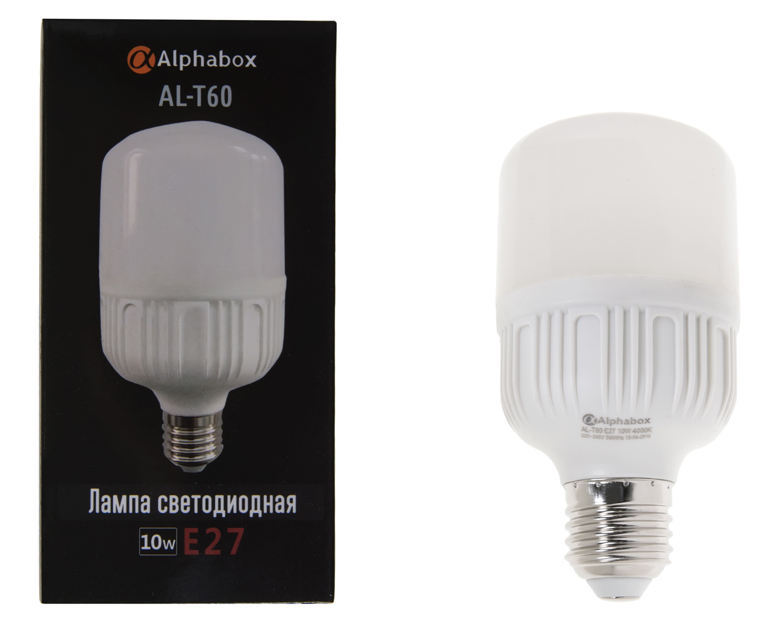 Лампа светодиодная Alphabox AL-T60 E27 10W 4000K