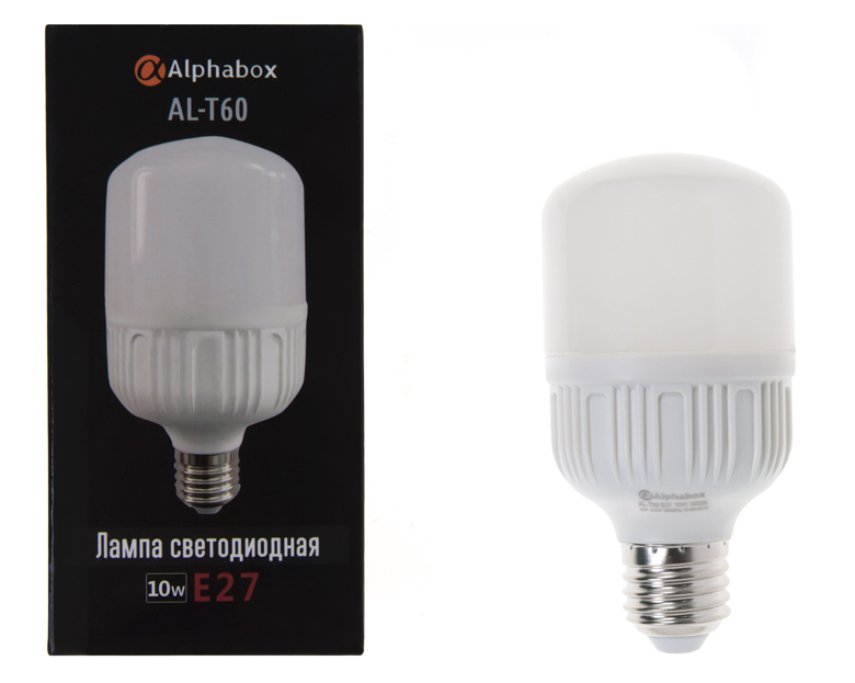 Лампа светодиодная Alphabox AL-T60 E27 10W 3000K
