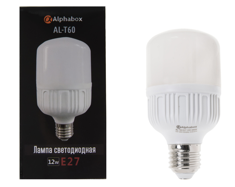Лампа светодиодная Alphabox AL-T60 E27 12W 3000K