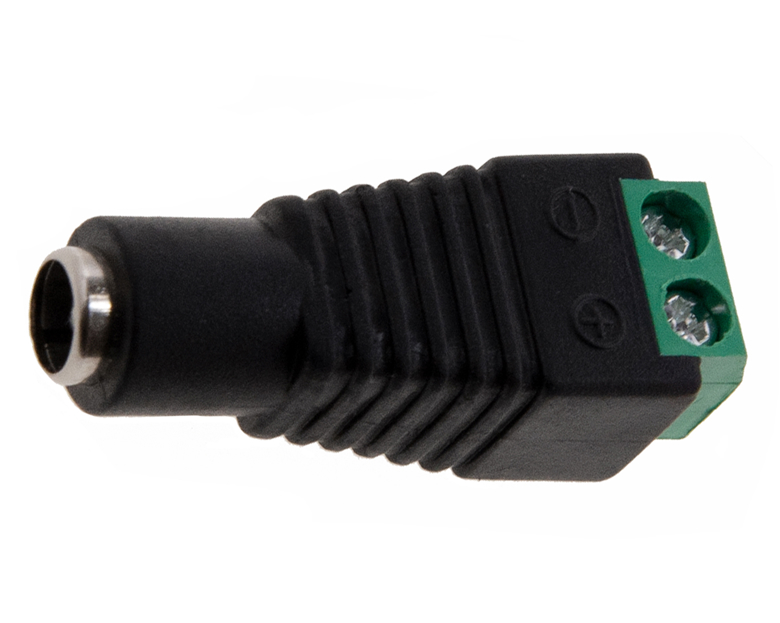Коннектор DC мама 2.1×5.5mm с клеммами зеленый